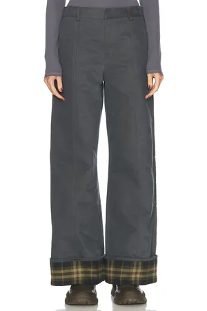 Burberry Wide Leg Trouser in - Grey. Size 0 (also in 2, 4, 6).