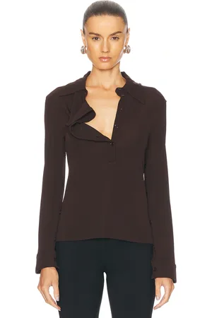 Courrèges Oblique Crepe Jersey Shirt in - . Size L (also in S).
