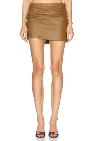 Jade Cropper Mini Leather Skirt in - Brown. Size 36 (also in 38, 40).