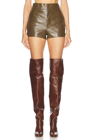 Chloé Classic Leather Nappa Short in - Olive. Size 40 (also in ).