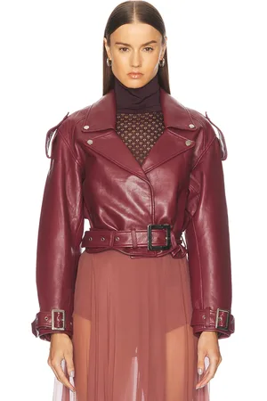 Retrofete Einsley Leather Jacket in - Red. Size L (also in ).
