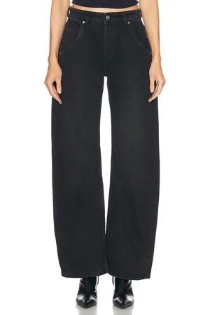EB DENIM Enzo Mid Rise Barrel in - Black. Size 24 (also in 25, 26, 29, 30).