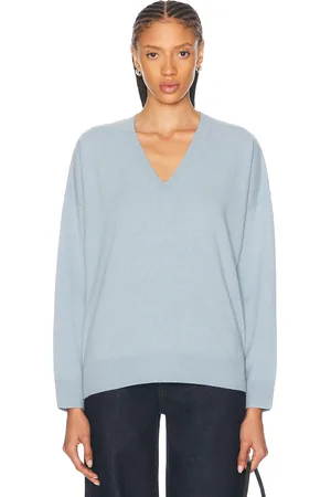 Leset Zoe V Neck Sweater in - Baby Blue. Size M (also in S, XS).