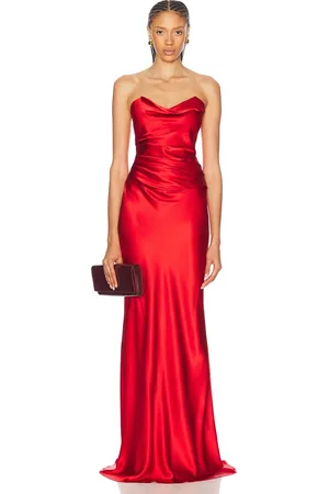 The Sei Cowl Bustier Gown in - Red. Size 6 (also in 0).