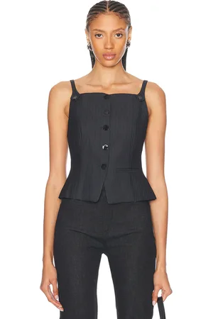 Ganni Suting Vest Top in - Charcoal. Size 32 (also in ).
