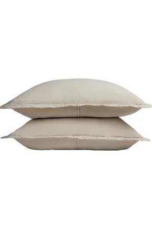 Parachute Heirloom Tencel Linen Sham Set in - White. Size STANDARD (also in ).