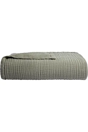 Parachute Cloud Linen Gauze Bed Blanket in - Grey. Size FULL/QUEEN (also in ).