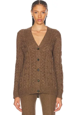 GABRIELA HEARST Lord Cardigan in - Chocolate. Size L (also in ).