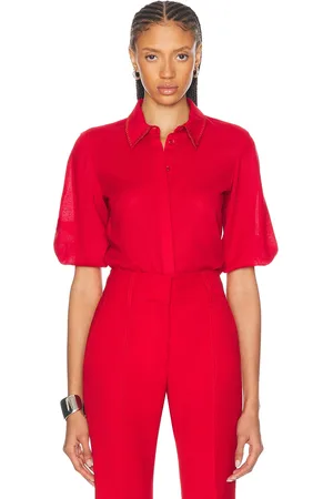 GABRIELA HEARST Hadley Top in - Red. Size 36 (also in 38, 40).