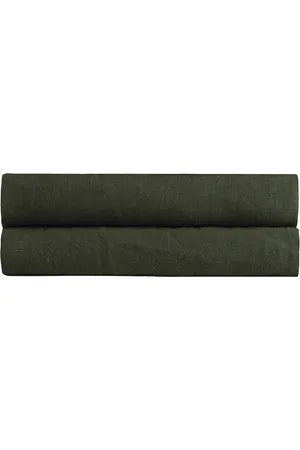Parachute Linen Fitted Sheet in - Green. Size KING (also in ).