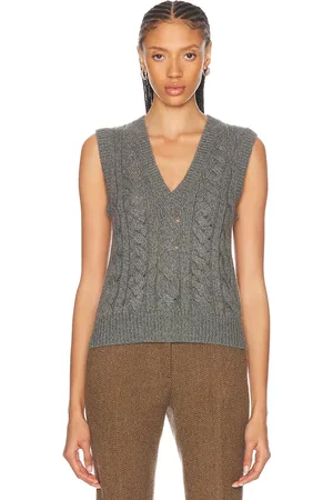 GABRIELA HEARST Selsey Vest in - Grey. Size L (also in M, S).