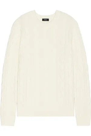THEORY Cable Knit Sweater in - White. Size L (also in M).