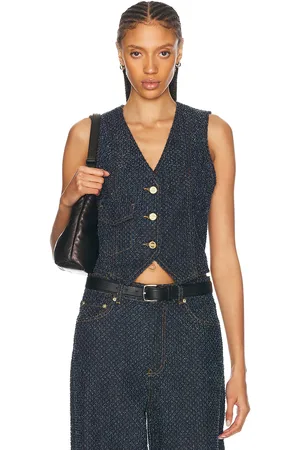 Ganni Denim Wasitcoat in - Denim-Dark. Size 38 (also in ).