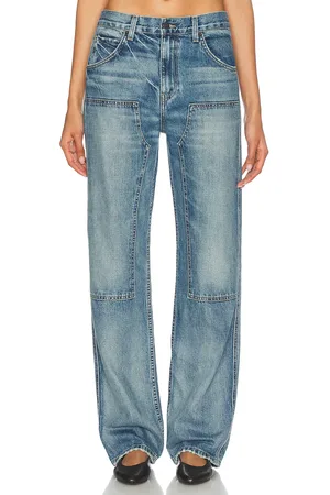 NILI LOTAN Welder Straight Leg in - Denim-Medium. Size 25 (also in 28, 29).