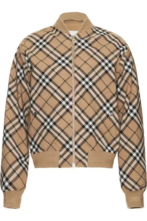 Burberry Check Bomber Jacket in - Brown. Size S (also in XL/1X).