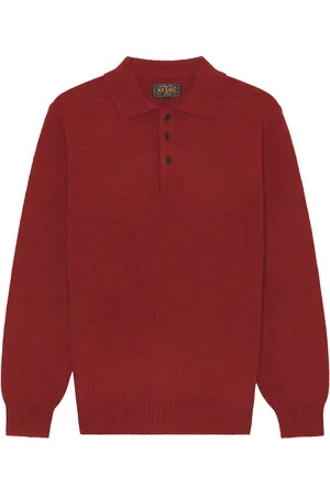 Beams Knit Polo 9g Sweater in - Red. Size S (also in ).