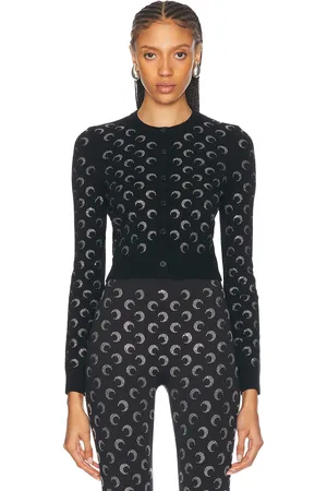 Marine Serre Moon Rhinestone Knit Fitted Cardigan in - . Size S (also in M, XS).