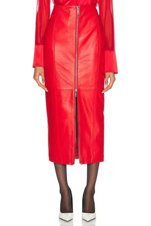 Retrofete Lonny Leather Skirt in - Red. Size S (also in ).