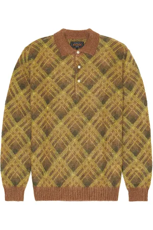 Beams Knit Polo Stripe in - . Size M (also in S, XL/1X).