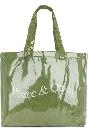 Museum of Peace and Quiet Wordmark Pvc Kraft Tote Bag in - Sage. Size all.