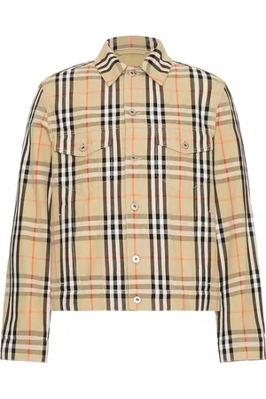 Burberry Icon Check Jacket in - Brown. Size 36 (also in 38, 40, 42).