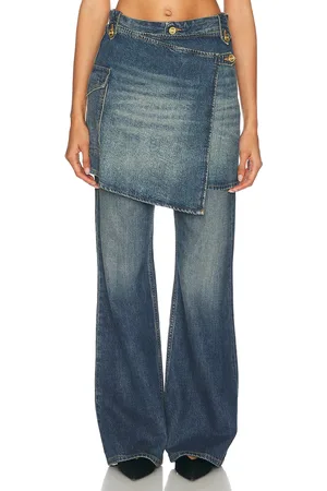 Ganni Flared Leg With Skirt in - Denim-Medium. Size 24 (also in ).