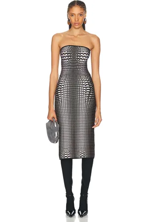 Marine Serre Moon Skin Jacquard Knit Tube Dress in - Grey. Size M (also in S, XS).