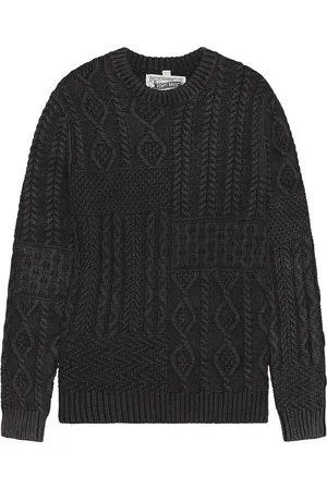 Schott NYC Stonewash Patchwork Sweater in - Black. Size S (also in XL/1X).
