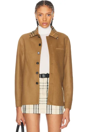 Burberry Button Up Jacket in - Brown. Size L (also in M, S, XS).