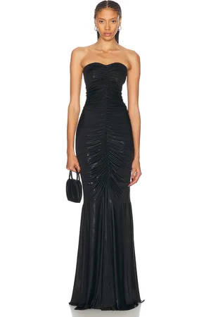Norma Kamali Strapless Shirred Front Fishtail Gown in - . Size L (also in S, XS).