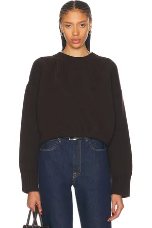 Rohe Compact Knit Crewneck Sweater in - Chocolate. Size 34 (also in 38, 42).