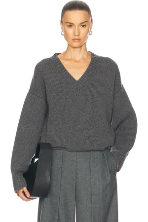 Rohe Compact Knit V Neck Sweater in - Grey. Size 42 (also in ).