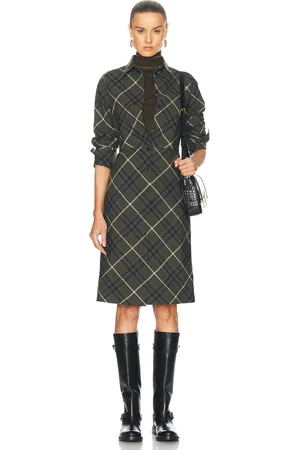 Burberry Long Sleeve Midi Dress in - Grey. Size 0 (also in 2, 6).