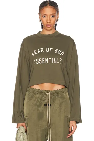 FEAR OF GOD Cropped Long Sleeve T-Shirt in - Green. Size M (also in ).