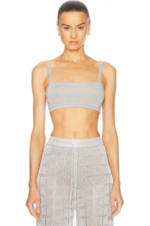 Calle Del Mar Glitter Knit Bandeau Top in - Grey. Size M (also in S).