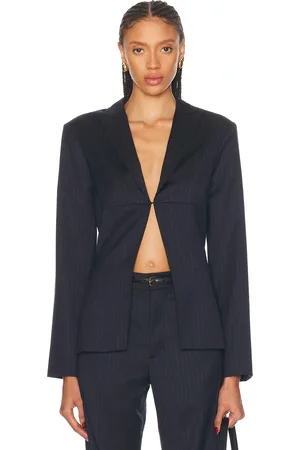 MIMCHIK Pinched Blazer in - Navy. Size 4 (also in ).