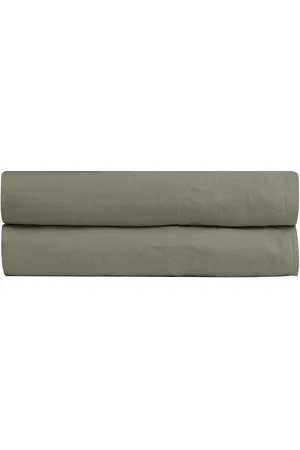 Parachute Linen Fitted Sheet in - Green. Size TWIN (also in ).