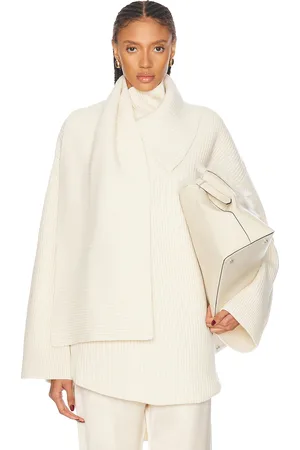 Totême Long Scarf Knit Sweater in - White. Size L (also in S).