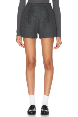 Rohe Sculptural Wool Mini Shorts in - Grey. Size 42 (also in ).