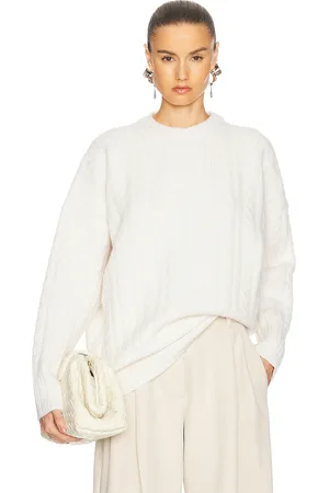 Rohe Relaxed Fit Cable Sweater in - Ivory. Size 34 (also in 40, 42).