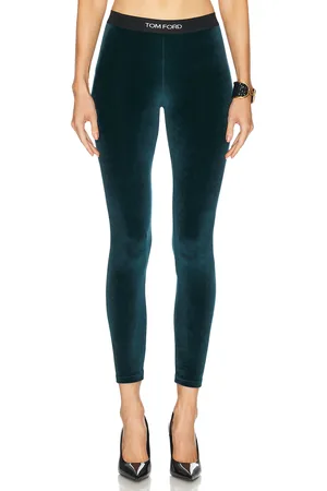Tom Ford Signature Velour Legging in - Green. Size L (also in XS).