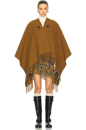 Burberry Fringe Cape in - Brown. Size all.