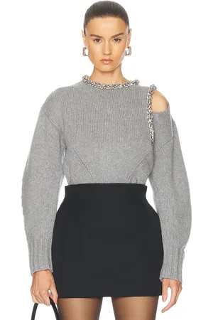 Simkhai Monroe Embellished Pullover Sweater in - Grey. Size L (also in M, S, XS).