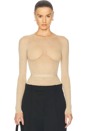 WARDROBE.NYC X Rosie Huntington-Whiteley RHW Web Bodysuit in - Brown. Size L/XL (also in XXS/XS).