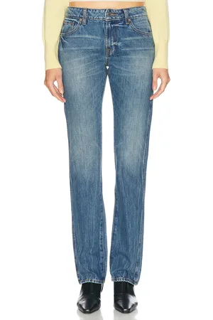 GRLFRND Isabel Low Rise Straight in - Denim-Medium. Size 23 (also in 24, 25, 26, 27, 28, 29, 30, 31, 32).