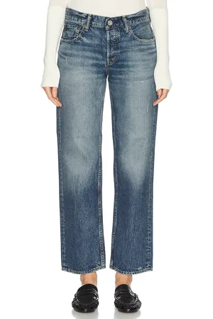 Moussy Trigg Straight in - Denim-Dark. Size 28 (also in 30).