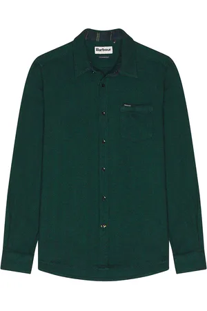 Barbour Robertson Tailored Herringbone Shirt in - Green. Size M (also in S).