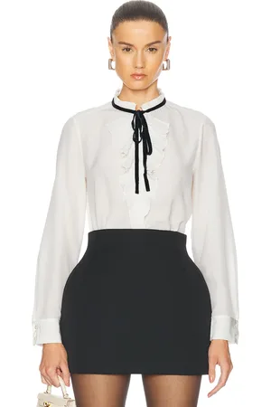 Frame Tie Ruffle Blouse in - . Size S (also in ).