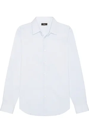 THEORY Sylvain Wealth Shirt in - Baby Blue. Size L (also in M, XXL/2X).