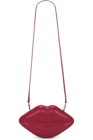 SIMON MILLER Vegan Leather Lip Clutch in - Red. Size all.